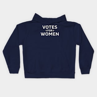 Vintage 1920's Votes for Women Stack Wordmark (White) Kids Hoodie